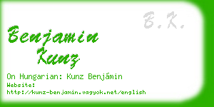 benjamin kunz business card